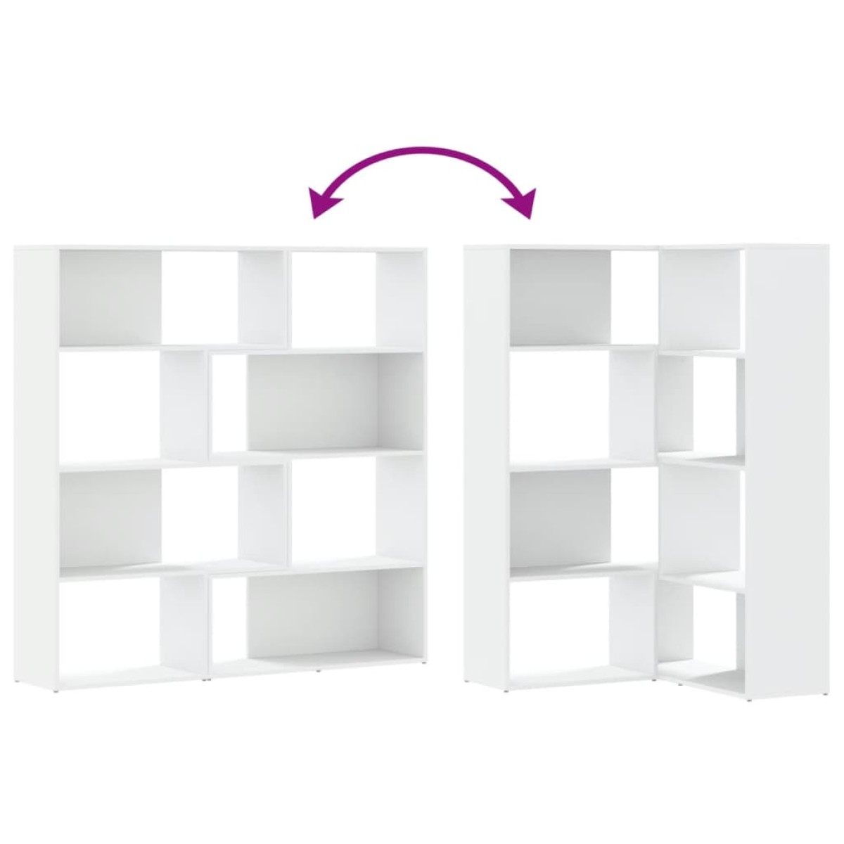 vidaXL Βιβλιοθήκη Γωνιακή 4 Επ. Λευκή 85x85x140 εκ Επεξ. Ξύλο