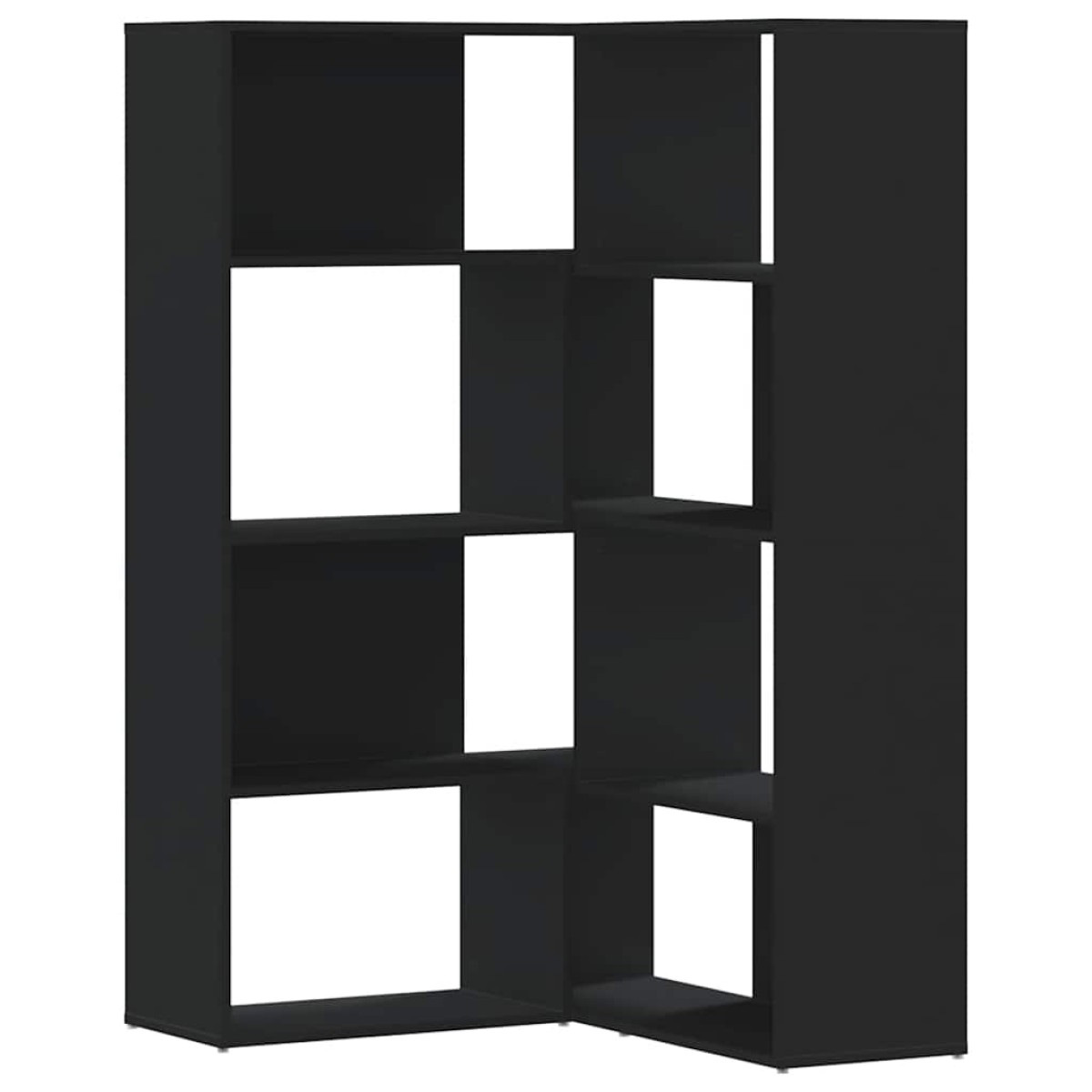 vidaXL Βιβλιοθήκη Γωνιακή 4 Επ. Μαύρο 85x85x140 εκ Επεξεργασμένο Ξύλο