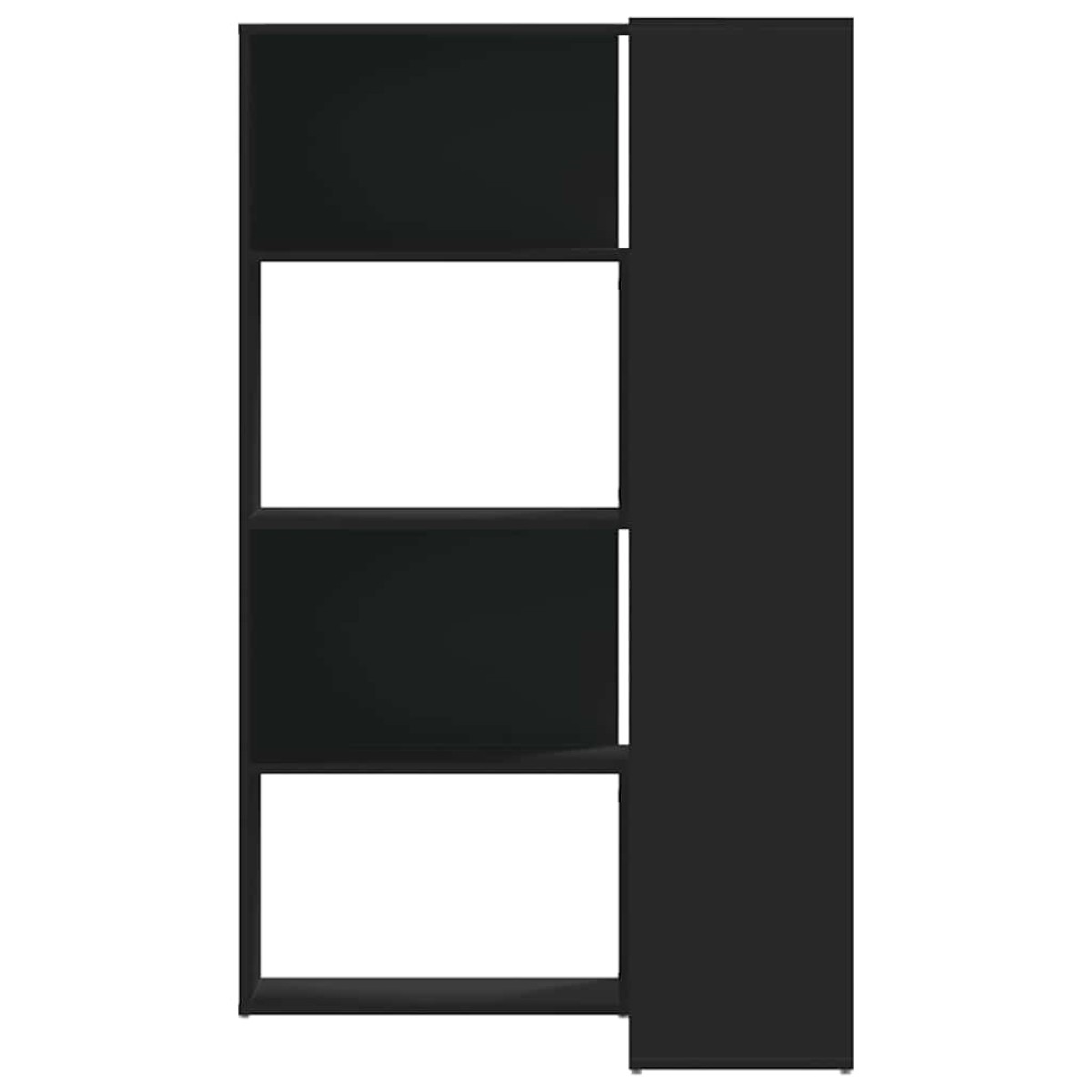 vidaXL Βιβλιοθήκη Γωνιακή 4 Επ. Μαύρο 85x85x140 εκ Επεξεργασμένο Ξύλο