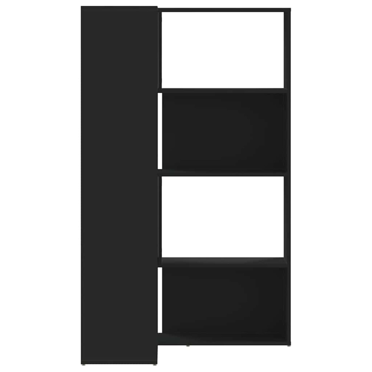 vidaXL Βιβλιοθήκη Γωνιακή 4 Επ. Μαύρο 85x85x140 εκ Επεξεργασμένο Ξύλο
