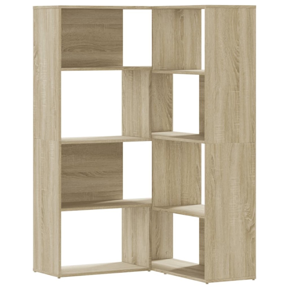 vidaXL Βιβλιοθήκη Γωνιακή 4 Επ. Sonoma Δρυς 85x85x140 εκ Επεξ. Ξύλο