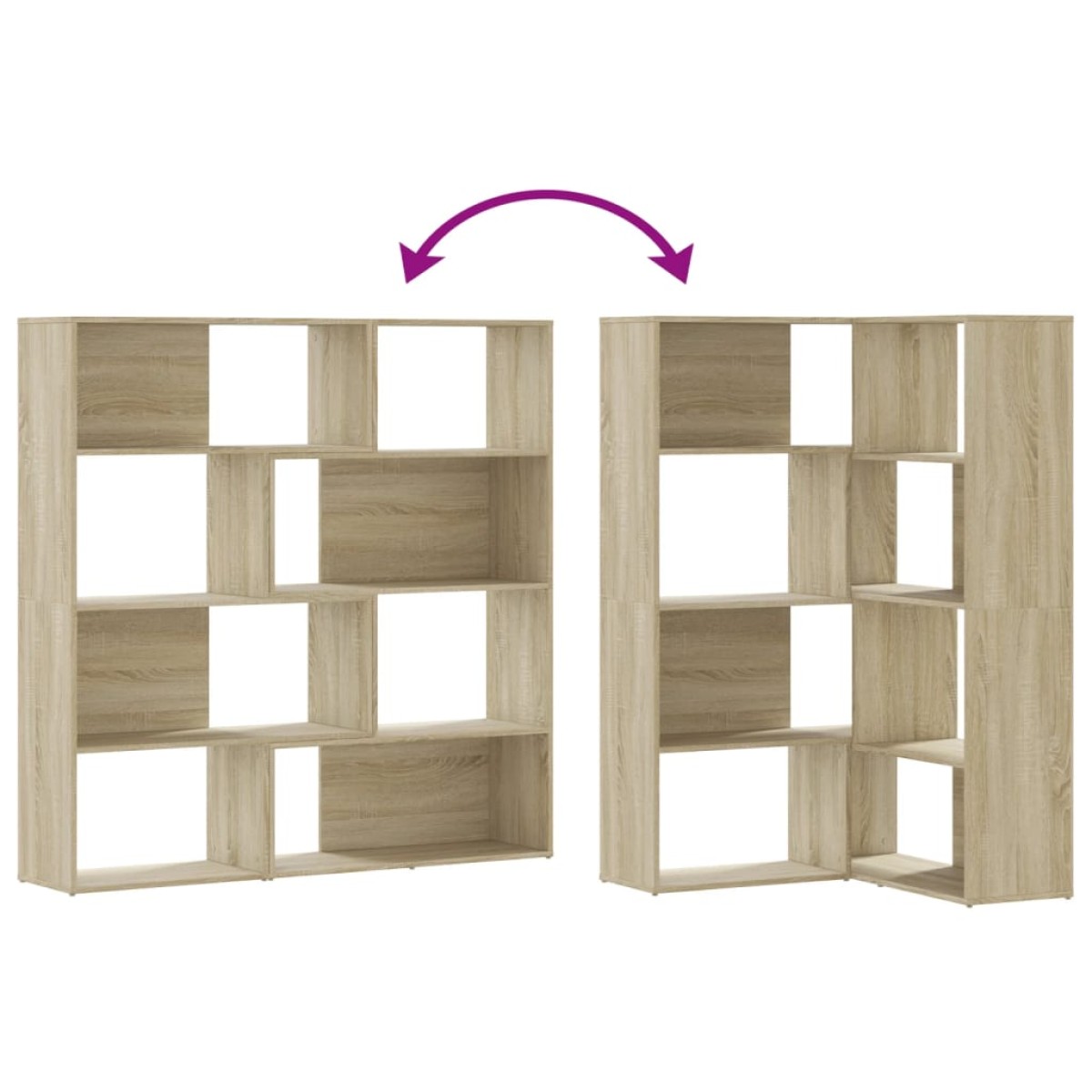 vidaXL Βιβλιοθήκη Γωνιακή 4 Επ. Sonoma Δρυς 85x85x140 εκ Επεξ. Ξύλο