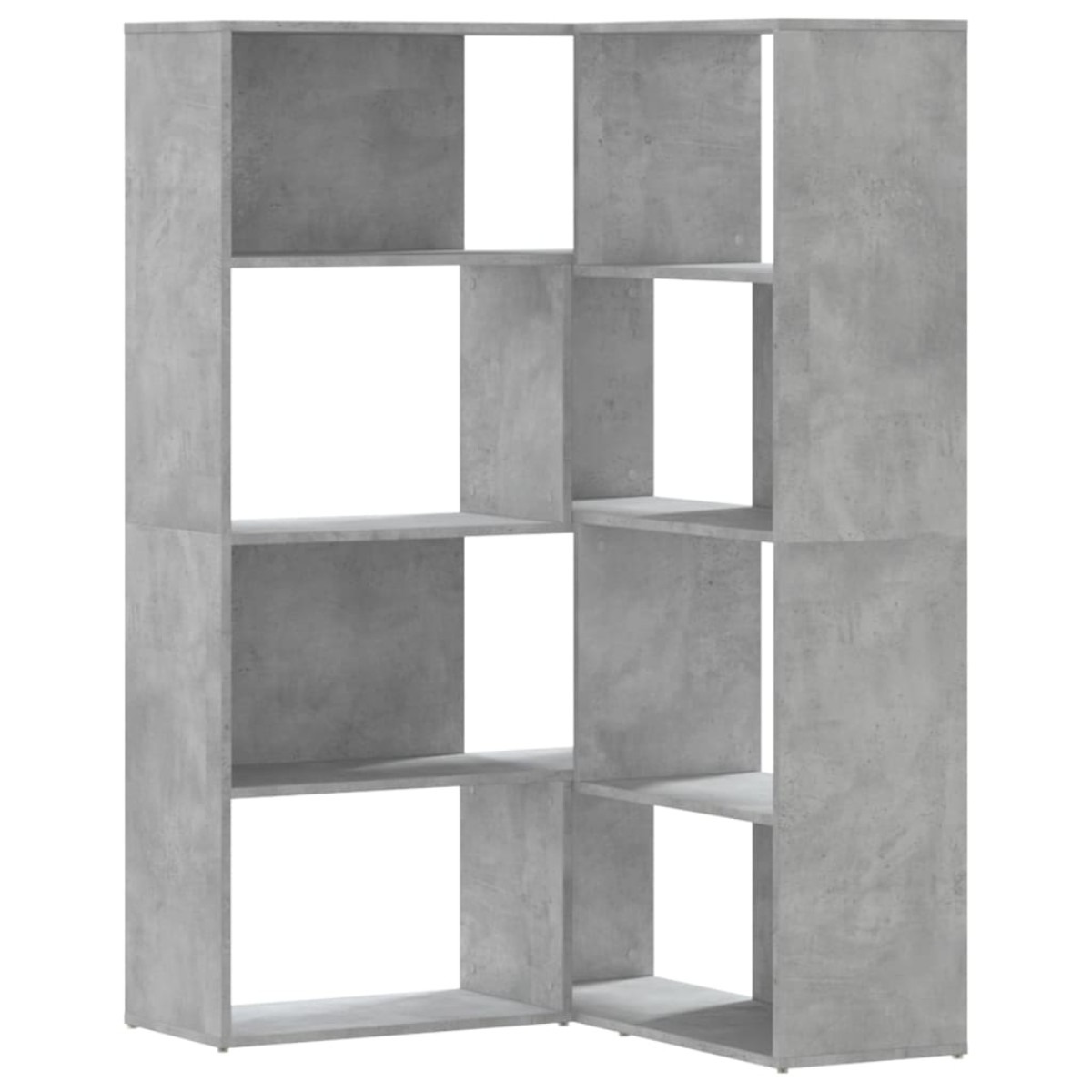 vidaXL Βιβλιοθήκη Γωνιακή 4 Επ. Γκρι Σκυροδέμ. 85x85x140 εκ Επεξ. Ξύλο