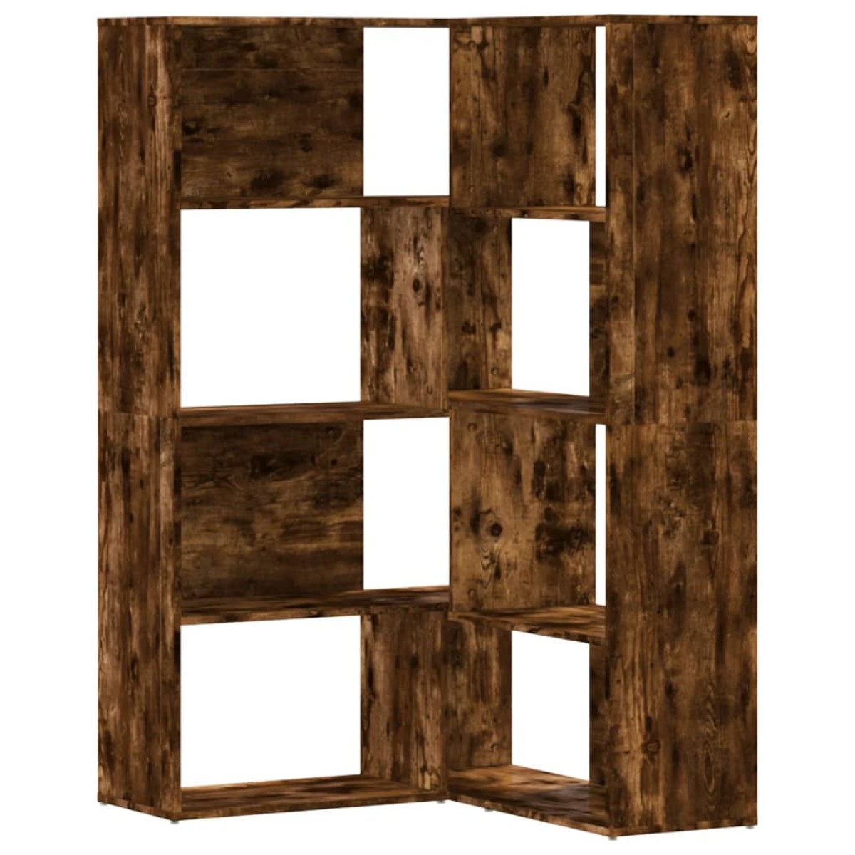 vidaXL Βιβλιοθήκη Γωνιακή 4 Επ. Καπνιστή Δρυς 85x85x140 εκ Επεξ. Ξύλο
