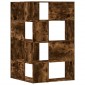 vidaXL Βιβλιοθήκη Γωνιακή 4 Επ. Καπνιστή Δρυς 85x85x140 εκ Επεξ. Ξύλο
