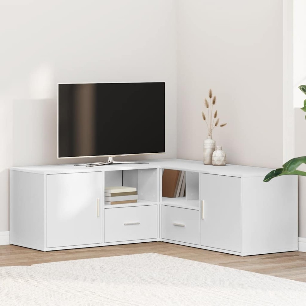 vidaXL Ντουλάπι Γωνιακό Λευκό 200x40x45 εκ. από Επεξ. Ξύλο