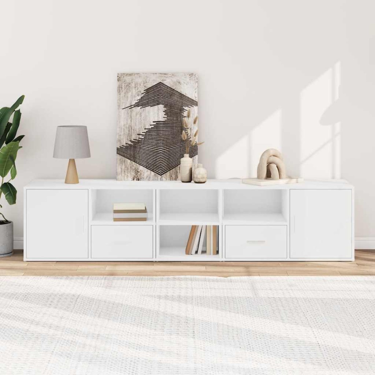 vidaXL Ντουλάπι Γωνιακό Λευκό 200x40x45 εκ. από Επεξ. Ξύλο