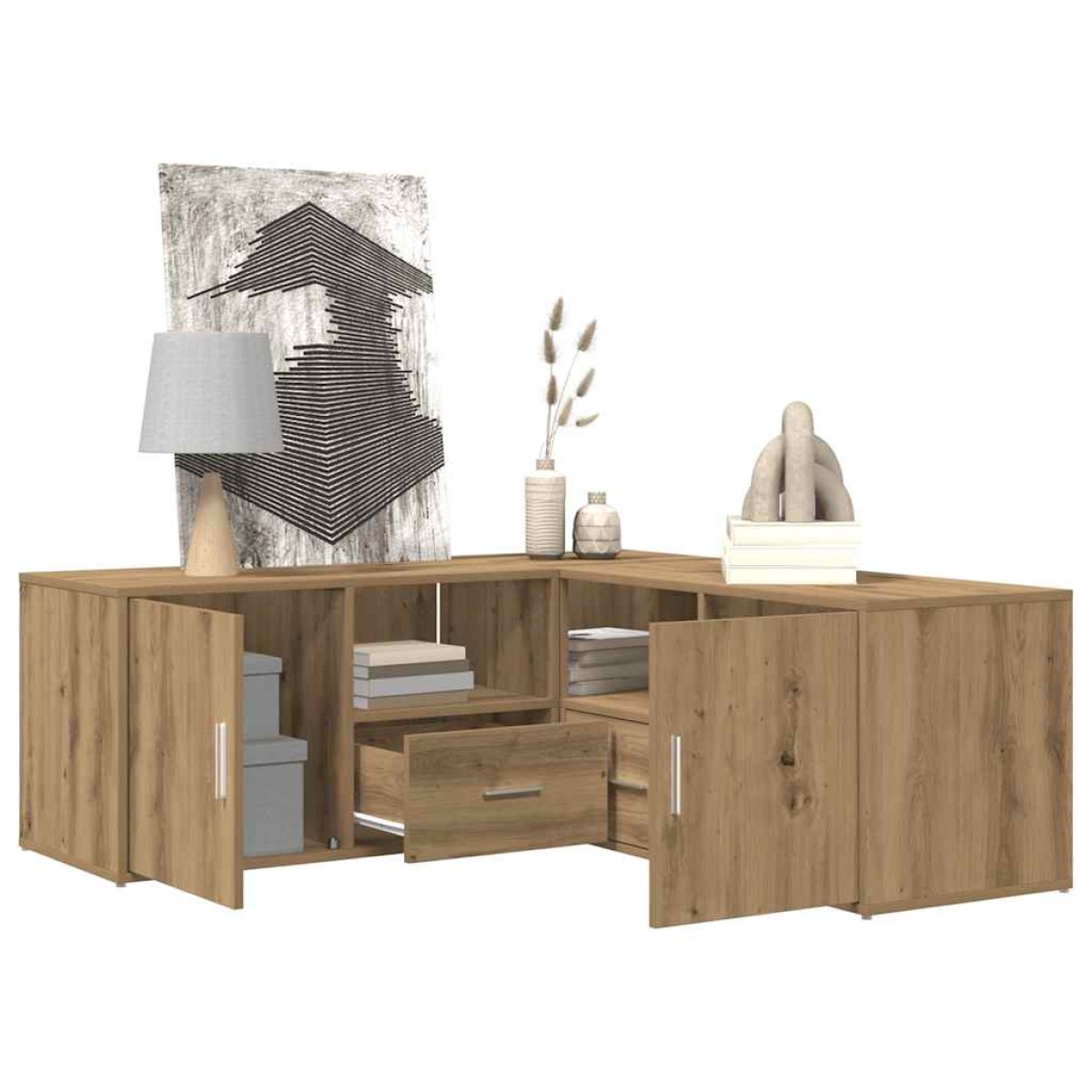 vidaXL Ντουλάπι Γωνιακό Αρτισιανή Δρυς 200x40x45 εκ. από Επεξ. Ξύλο