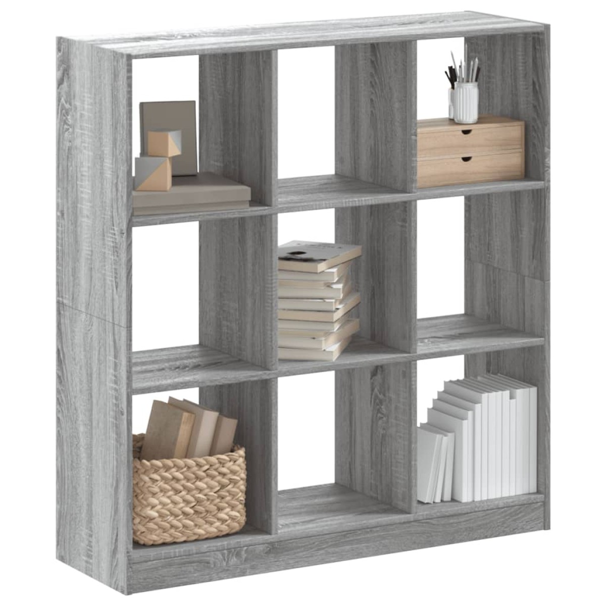 vidaXL Βιβλιοθήκη Γκρι Sonoma 102x32x108 εκ. από Επεξεργ. Ξύλο