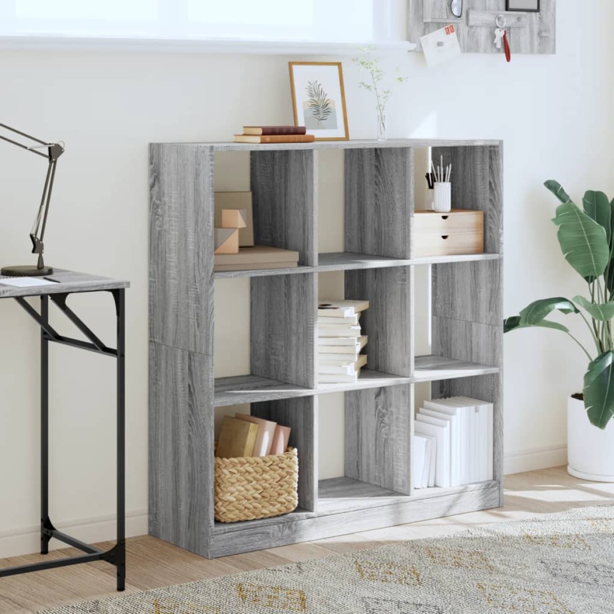 vidaXL Βιβλιοθήκη Γκρι Sonoma 102x32x108 εκ. από Επεξεργ. Ξύλο