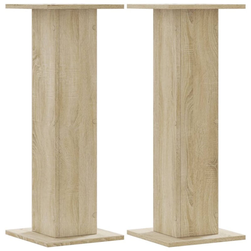 vidaXL Βάσεις Φυτών 2 Τεμ. Sonoma Δρυς 30x30x80 εκ. Επεξεργασμένο Ξύλο