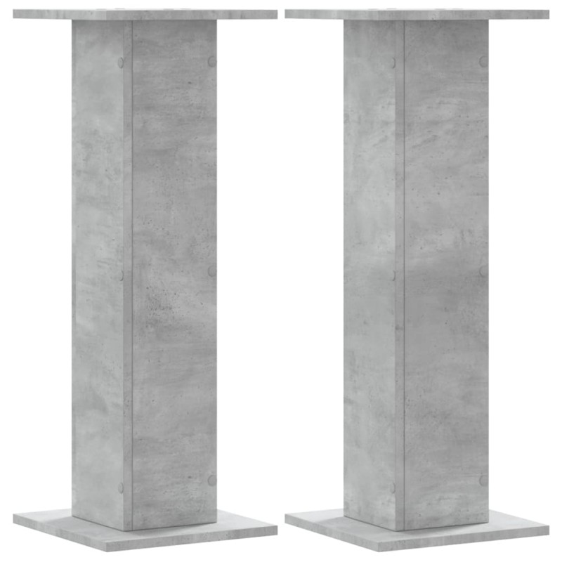 vidaXL Βάσεις Φυτών 2 τεμ. Γκρι Σκυρ. 30x30x80 εκ. Επεξεργασμένο Ξύλο