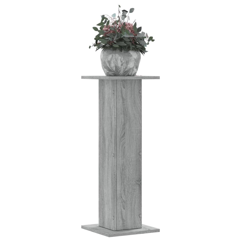 vidaXL Βάσεις Φυτών 2 Τεμ. Γκρι Sonoma 30x30x80 εκ. Επεξεργασμένο Ξύλο