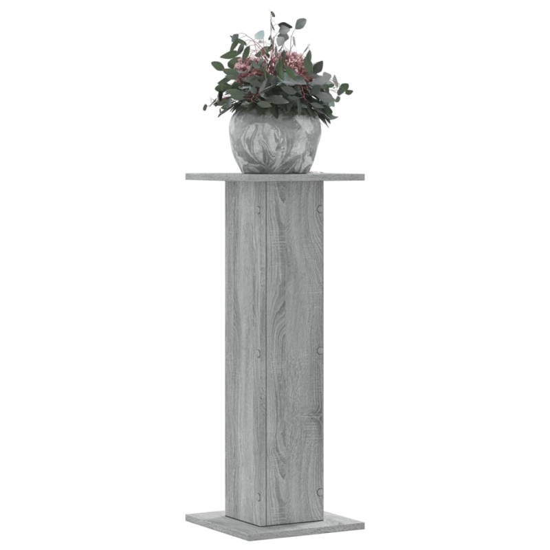 vidaXL Βάσεις Φυτών 2 Τεμ. Γκρι Sonoma 30x30x80 εκ. Επεξεργασμένο Ξύλο