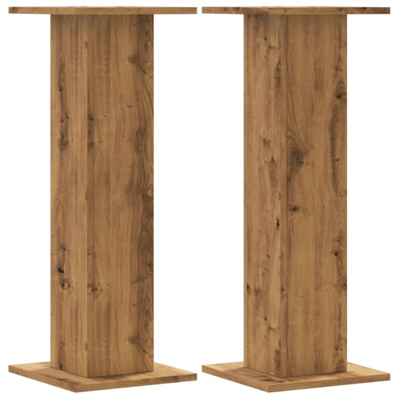 vidaXL Βάσεις Φυτών 2 τεμ. Αρτισιανή Δρυς 30x30x80 εκ. Επεξ. Ξύλο