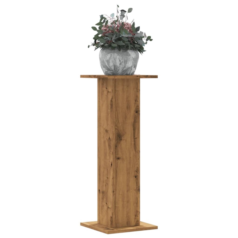 vidaXL Βάσεις Φυτών 2 τεμ. Αρτισιανή Δρυς 30x30x80 εκ. Επεξ. Ξύλο