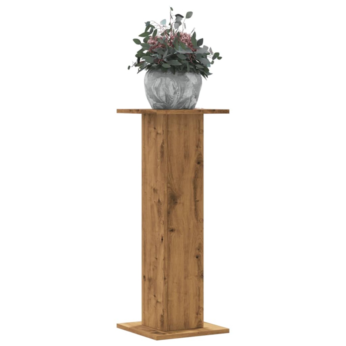 vidaXL Βάσεις Φυτών 2 τεμ. Αρτισιανή Δρυς 30x30x80 εκ. Επεξ. Ξύλο