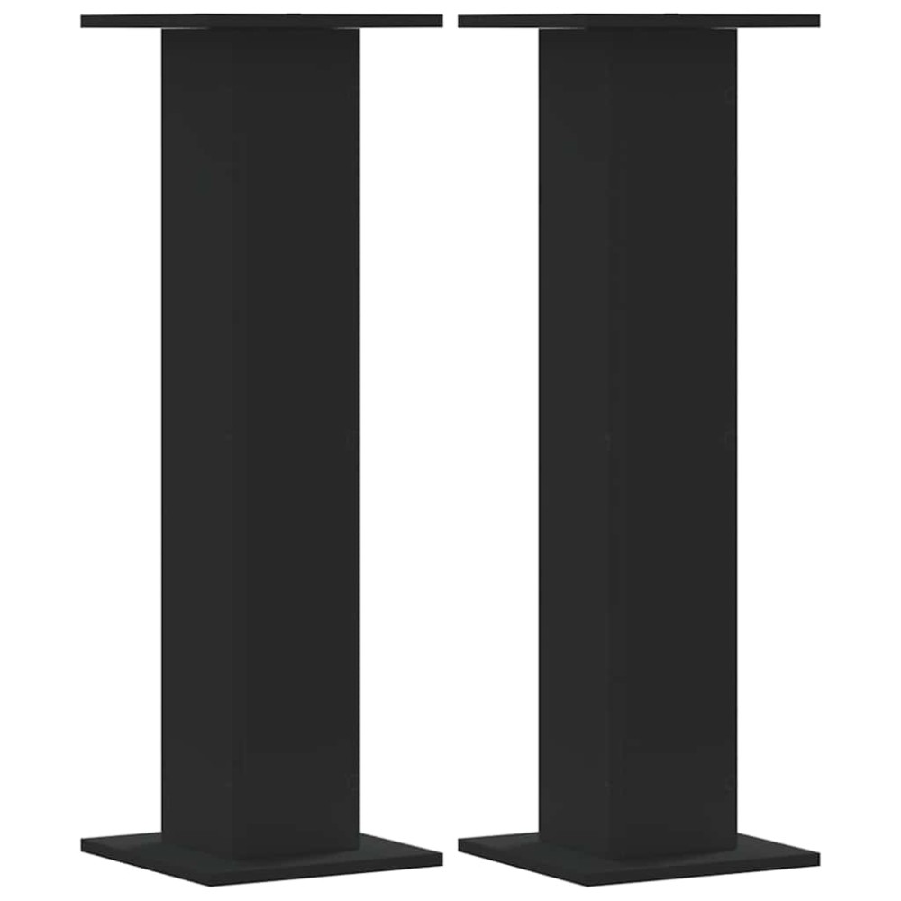 vidaXL Βάσεις Φυτών 2 τεμ. Μαύρες 30x30x95 εκ. από Επεξεργασμένο Ξύλο