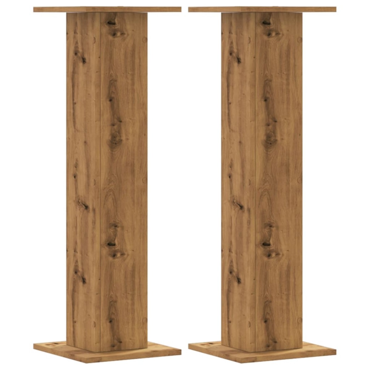 vidaXL Βάσεις Φυτών 2 τεμ. Αρτισιανή Δρυς 30x30x95 εκ. Επεξ. Ξύλο