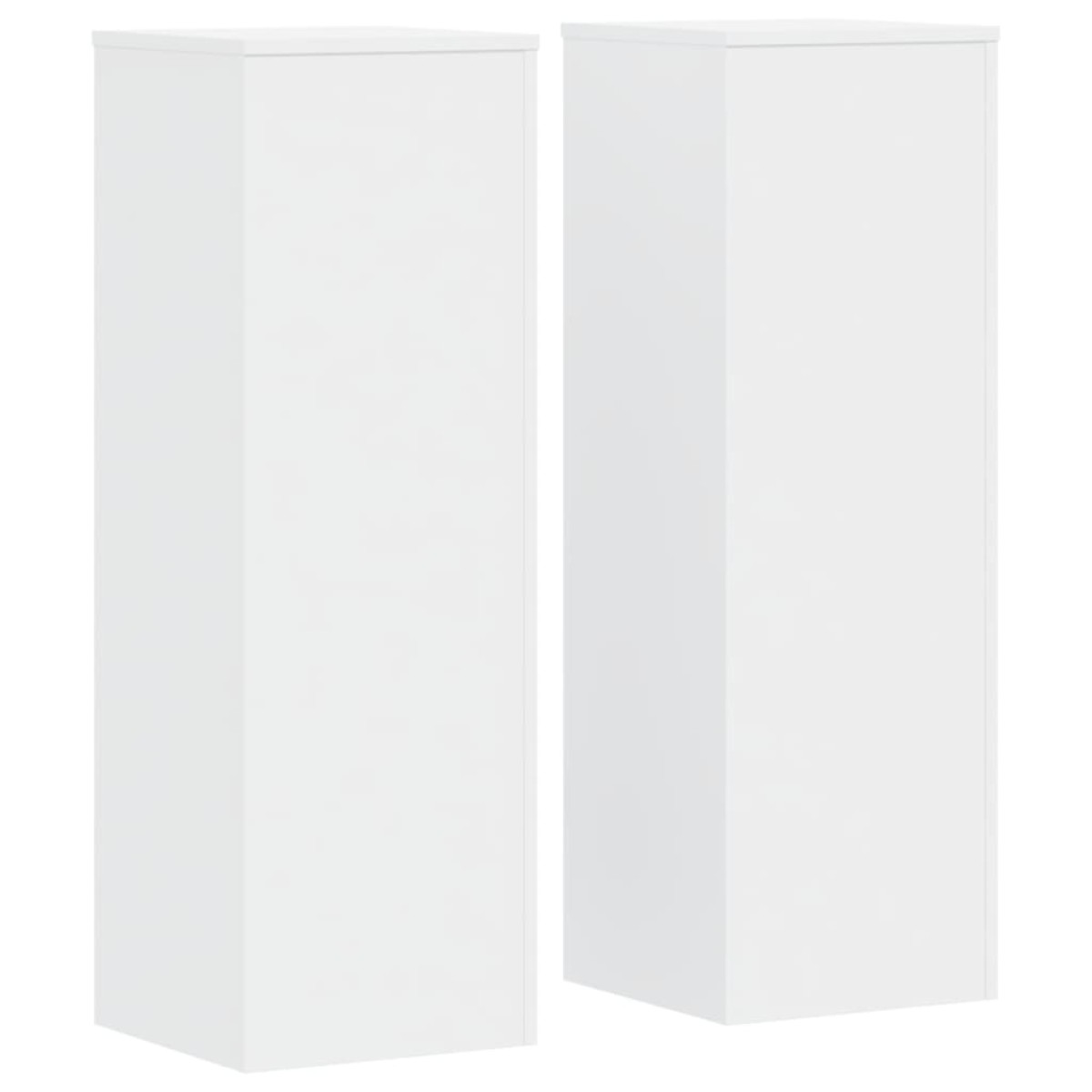 vidaXL Βάσεις Φυτών 2 τεμ. Λευκές 33x33x100 εκ. από Επεξεργασμένο Ξύλο