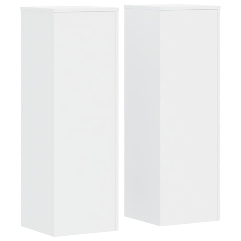 vidaXL Βάσεις Φυτών 2 τεμ. Λευκές 33x33x100 εκ. από Επεξεργασμένο Ξύλο
