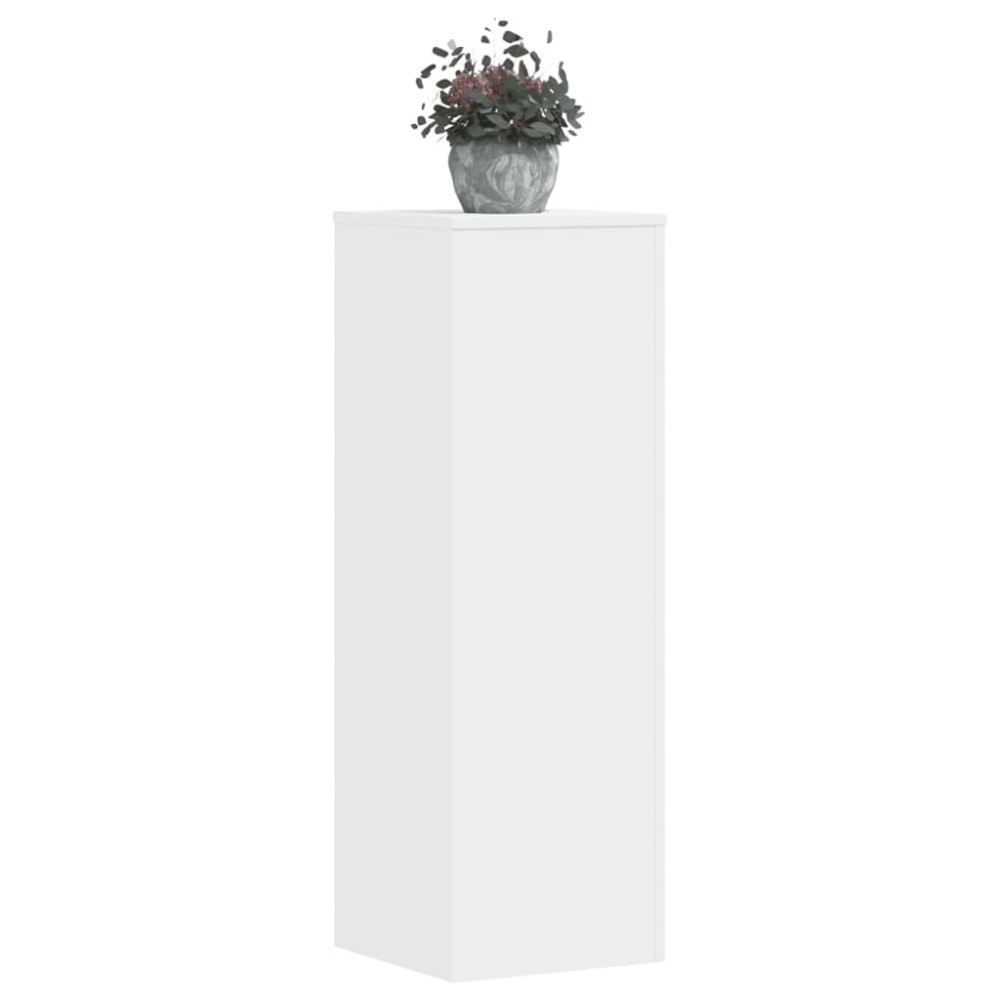 vidaXL Βάσεις Φυτών 2 τεμ. Λευκές 33x33x100 εκ. από Επεξεργασμένο Ξύλο