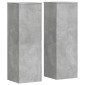 vidaXL Βάσεις Φυτών 2 τεμ. Γκρι Σκυρ. 33x33x100 εκ. Επεξεργασμένο Ξύλο