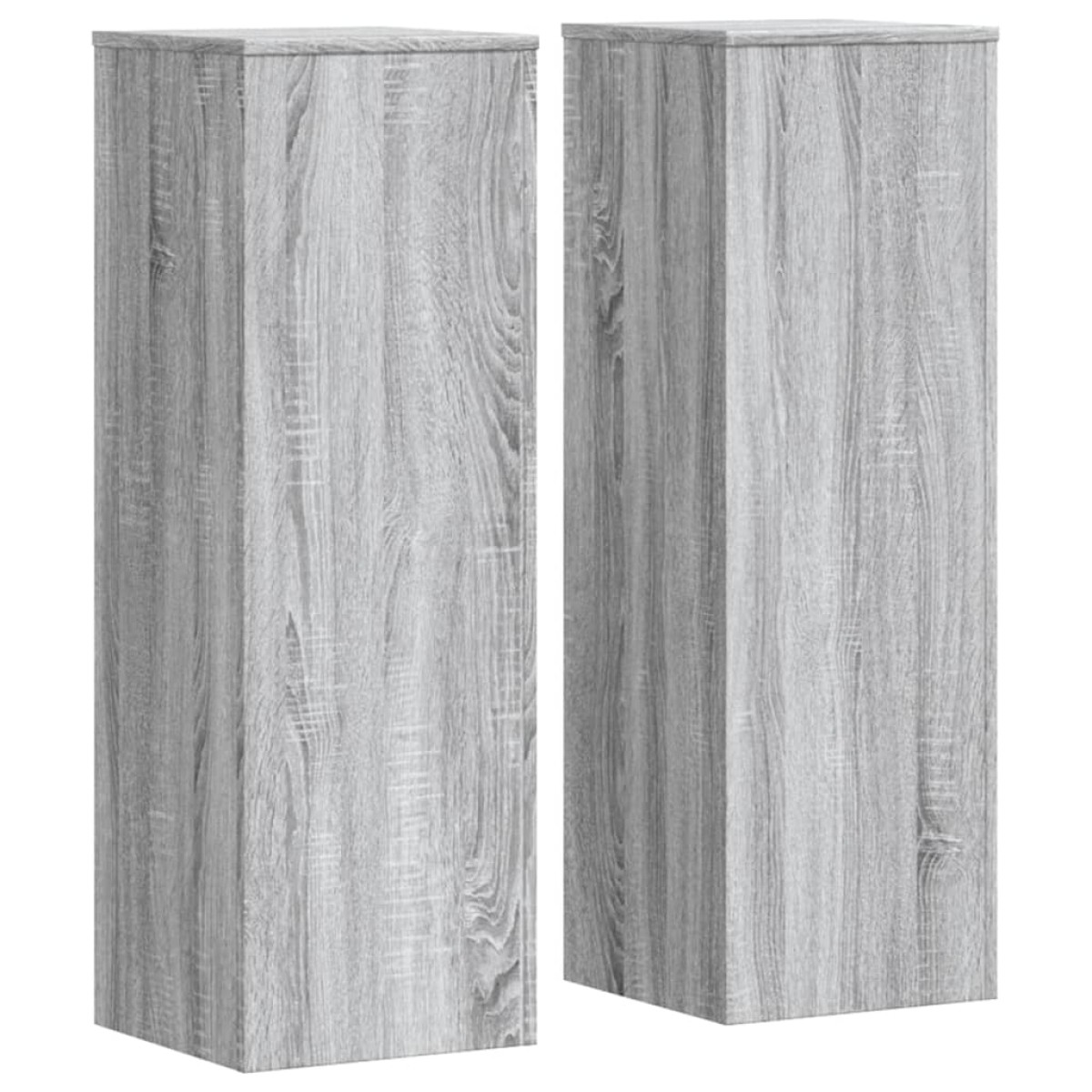 vidaXL Βάσεις Φυτών 2 Τεμ. Γκρι Sonoma 33x33x100εκ. Επεξεργασμένο Ξύλο