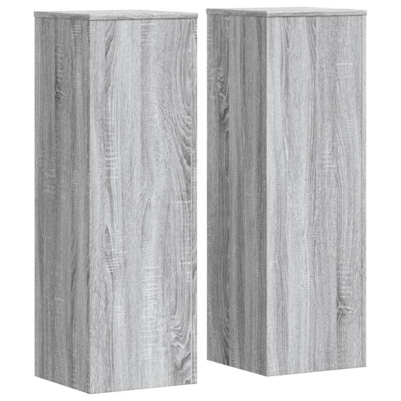 vidaXL Βάσεις Φυτών 2 Τεμ. Γκρι Sonoma 33x33x100εκ. Επεξεργασμένο Ξύλο