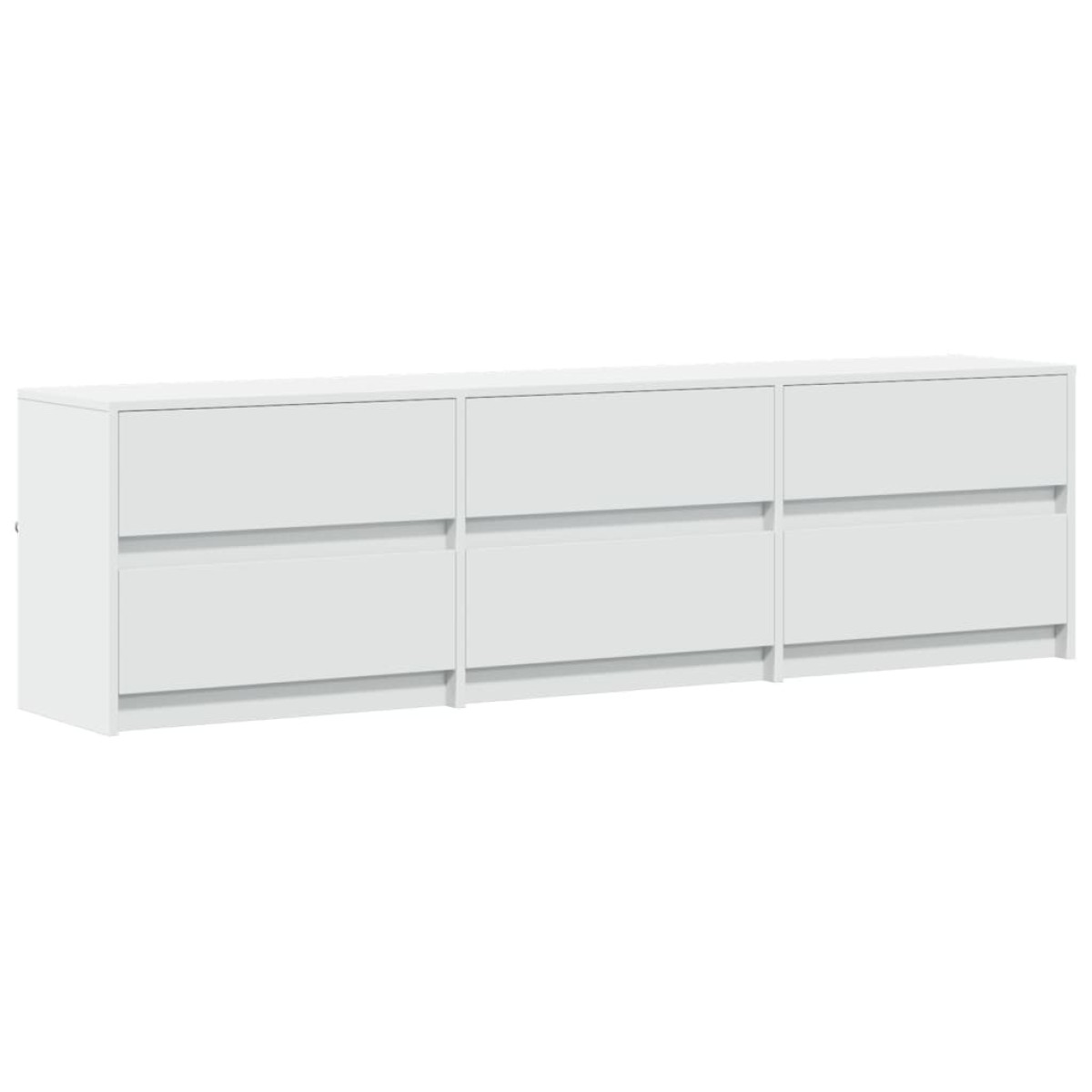 vidaXL Έπιπλο Τηλεόρασης με LED Λευκό 180x34x50 εκ. από Επεξ. Ξύλο