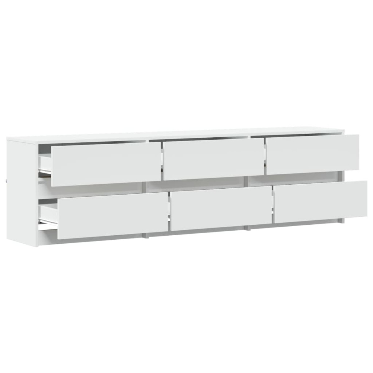 vidaXL Έπιπλο Τηλεόρασης με LED Λευκό 180x34x50 εκ. από Επεξ. Ξύλο