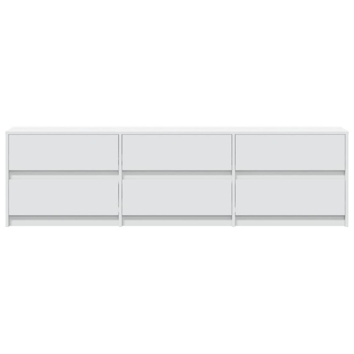 vidaXL Έπιπλο Τηλεόρασης με LED Λευκό 180x34x50 εκ. από Επεξ. Ξύλο
