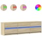 vidaXL Έπιπλο Τηλεόρασης με LED Sonoma Δρυς 180x34x50 εκ. Επεξ. Ξύλο