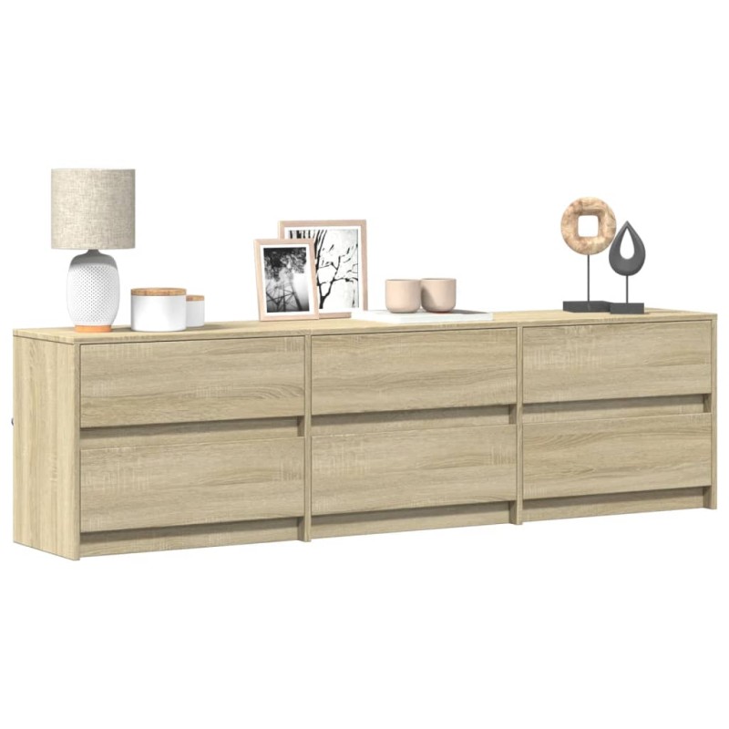 vidaXL Έπιπλο Τηλεόρασης με LED Sonoma Δρυς 180x34x50 εκ. Επεξ. Ξύλο