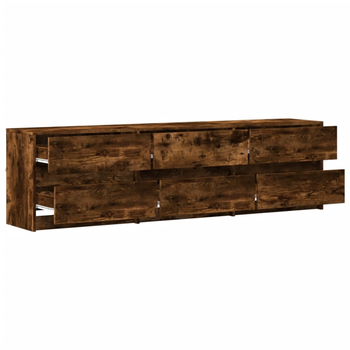 vidaXL Έπιπλο Τηλεόρασης με LED Καπνιστή Δρυς 180x34x50 εκ. Επεξ. Ξύλο