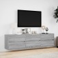 vidaXL Έπιπλο Τοίχου Τηλεόρασης με LED Γκρι Sonoma 180x31x45 εκ.