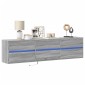 vidaXL Έπιπλο Τοίχου Τηλεόρασης με LED Γκρι Sonoma 180x31x45 εκ.