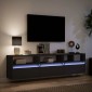 vidaXL Ντουλάπι Τηλεόρασης με LED Μαύρο 180x31x45 εκ.