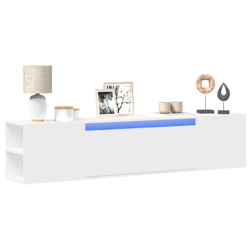 vidaXL Έπιπλο Τοίχου Τηλεόρασης με LED Λευκό 180x31x39,5 εκ.