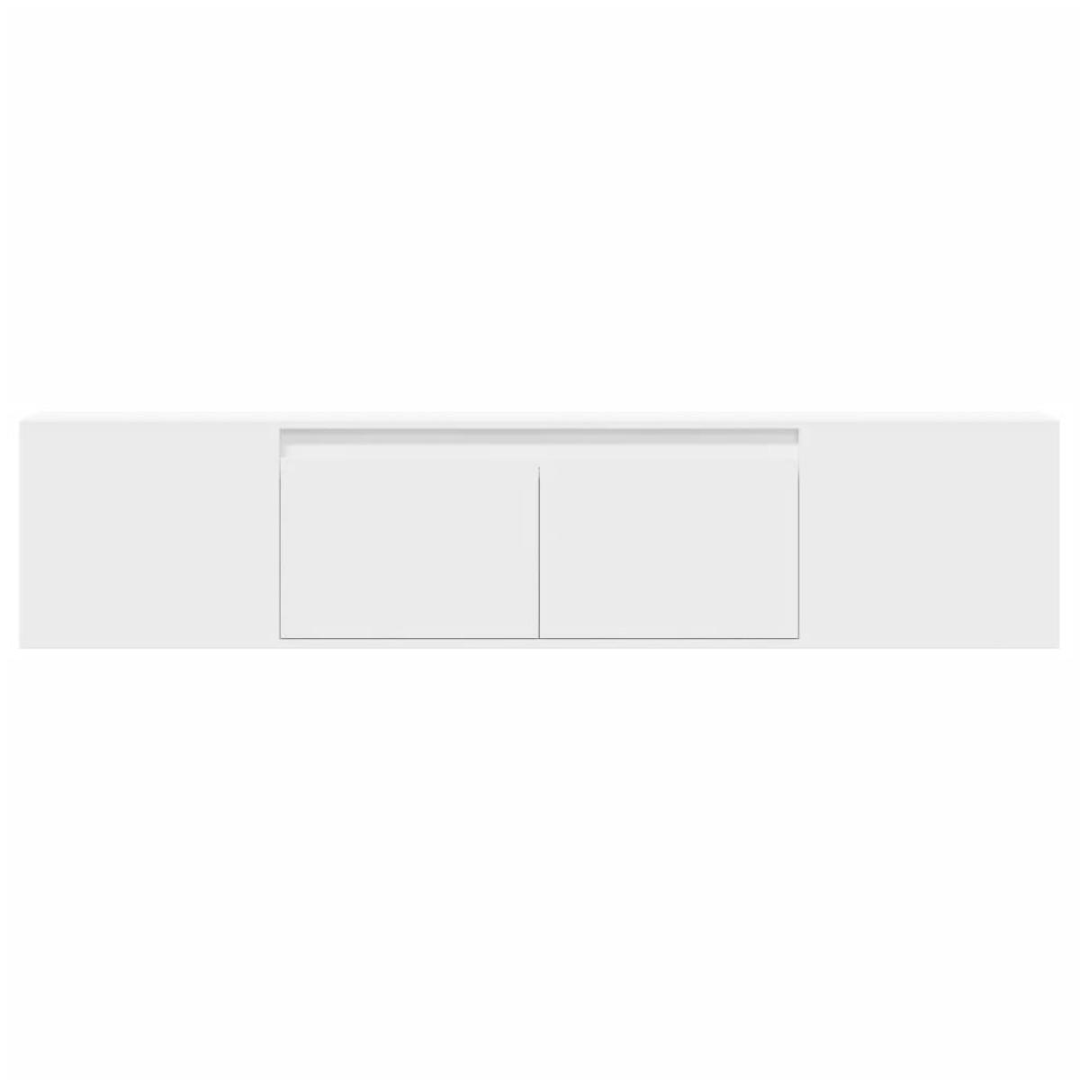 vidaXL Έπιπλο Τοίχου Τηλεόρασης με LED Λευκό 180x31x39,5 εκ.