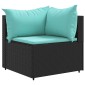 vidaXL Σαλόνι Κήπου 7 Τεμαχίων Μαύρο από Συνθετικό Ρατάν με Μαξιλάρια