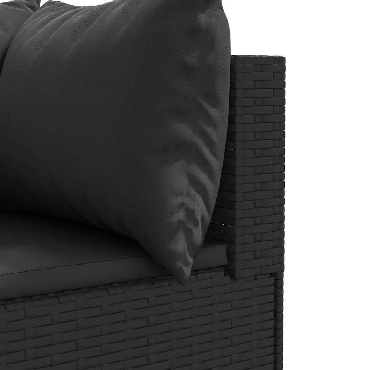 vidaXL Σαλόνι Κήπου Σετ 4 Τεμαχίων Μαύρο Συνθετικό Ρατάν με Μαξιλάρια