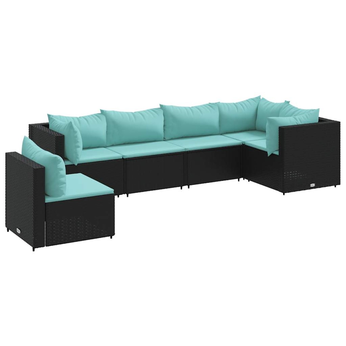 vidaXL Σαλόνι Κήπου 6 Τεμαχίων Μαύρο από Συνθετικό Ρατάν με Μαξιλάρια