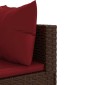 vidaXL Σαλόνι Κήπου 6 Τεμαχίων Καφέ από Συνθετικό Ρατάν με Μαξιλάρια