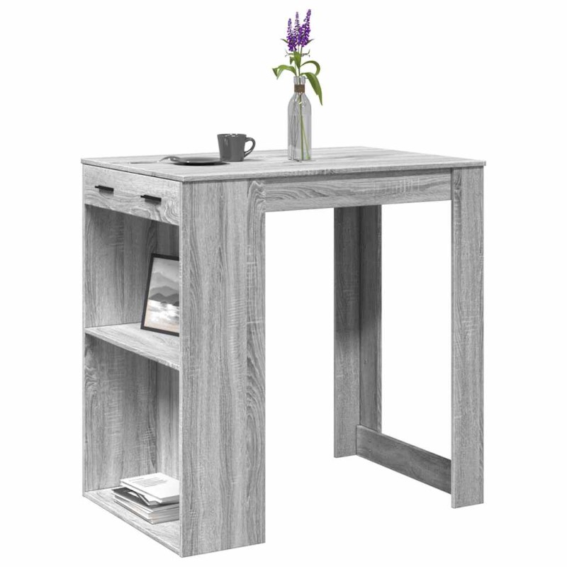 vidaXL Τραπέζι Μπαρ Γκρι Sonoma 102x70x103,5 εκ. Επεξεργ. Ξύλο