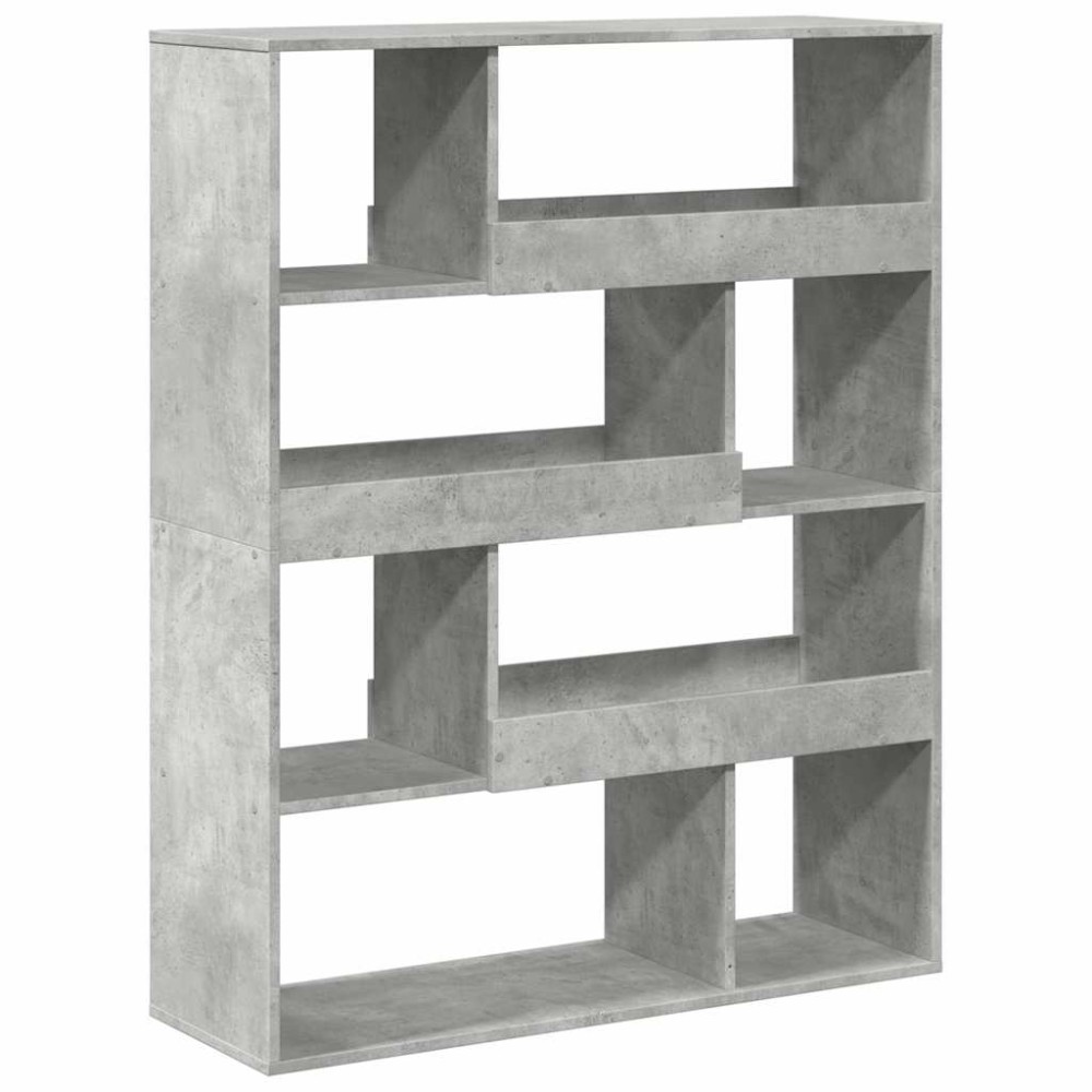 vidaXL Βιβλιοθήκη Γκρι Σκυροδέματος 100x33x125,5 εκ. Επεξεργ. Ξύλο