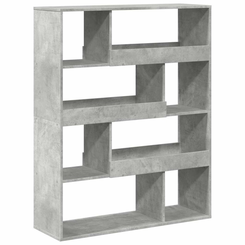 vidaXL Βιβλιοθήκη Γκρι Σκυροδέματος 100x33x125,5 εκ. Επεξεργ. Ξύλο