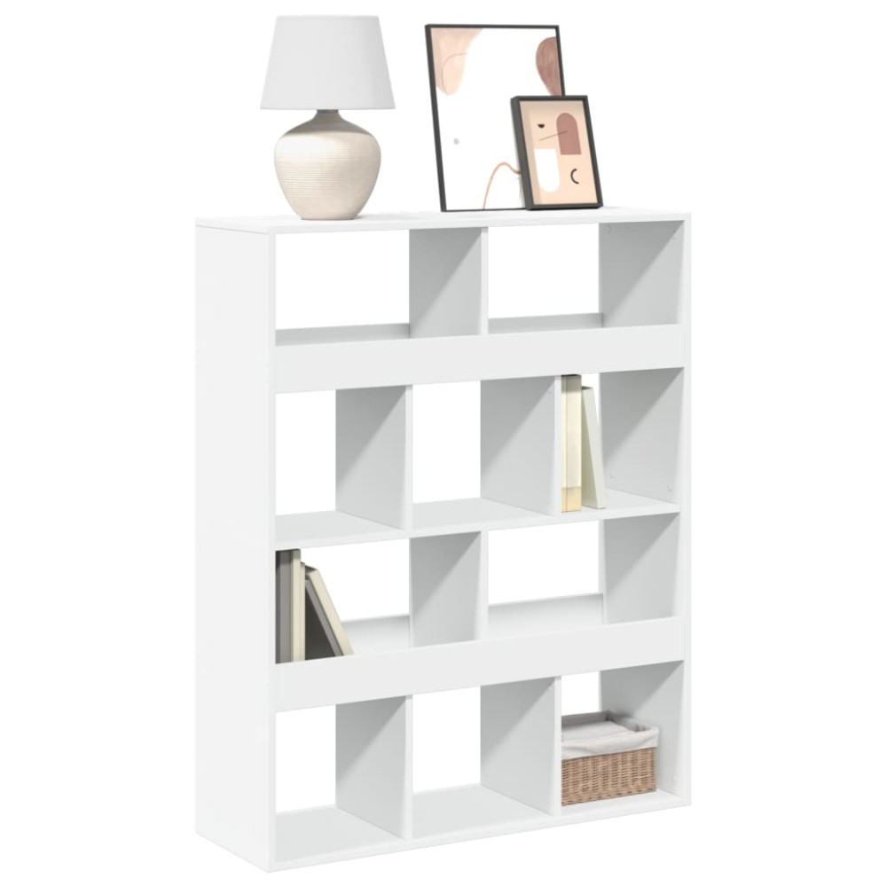 vidaXL Βιβλιοθήκη Λευκή 100x33x125,5 εκ. από Επεξεργασμένο Ξύλο