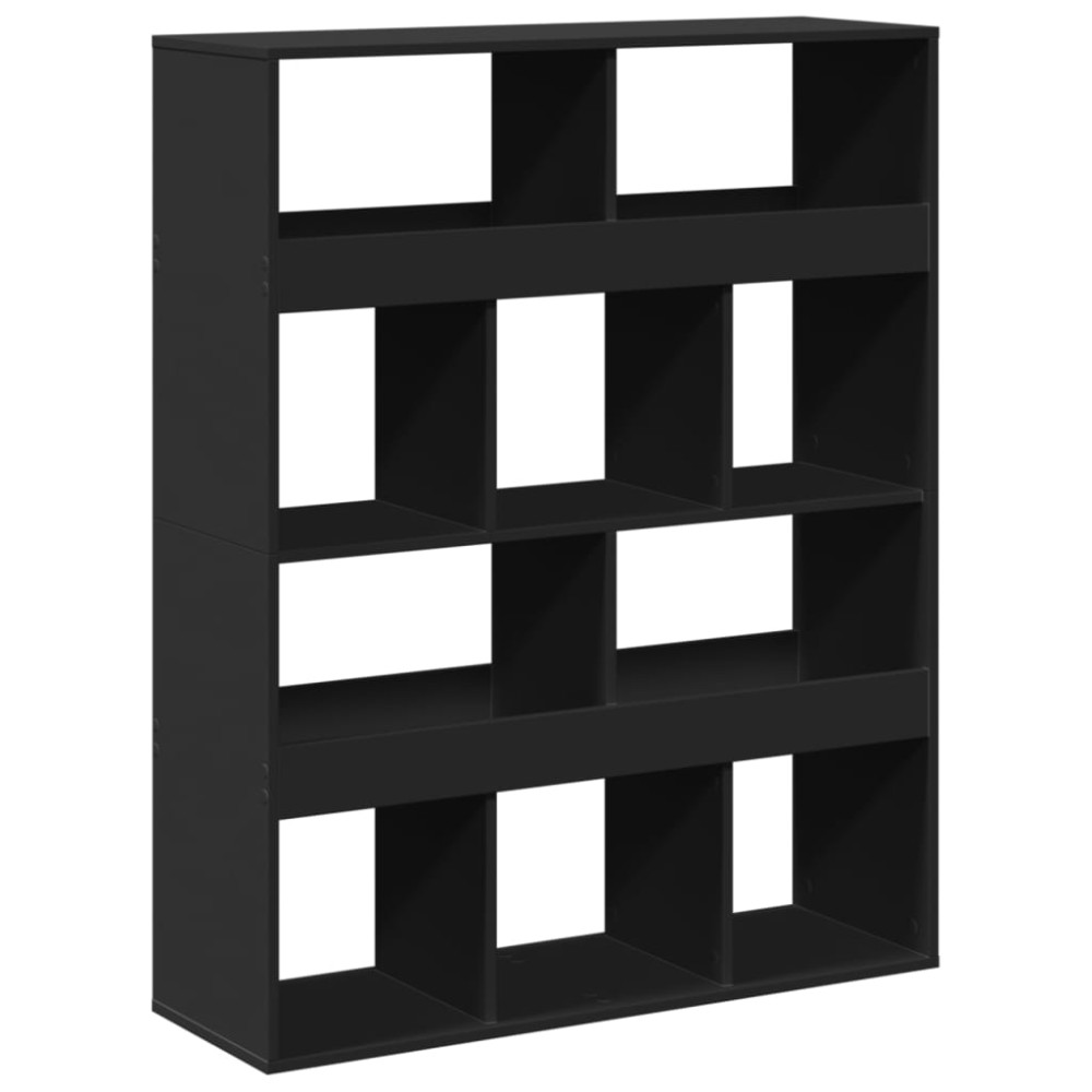 vidaXL Βιβλιοθήκη Μαύρη 100x33x125,5 εκ. από Επεξεργασμένο Ξύλο