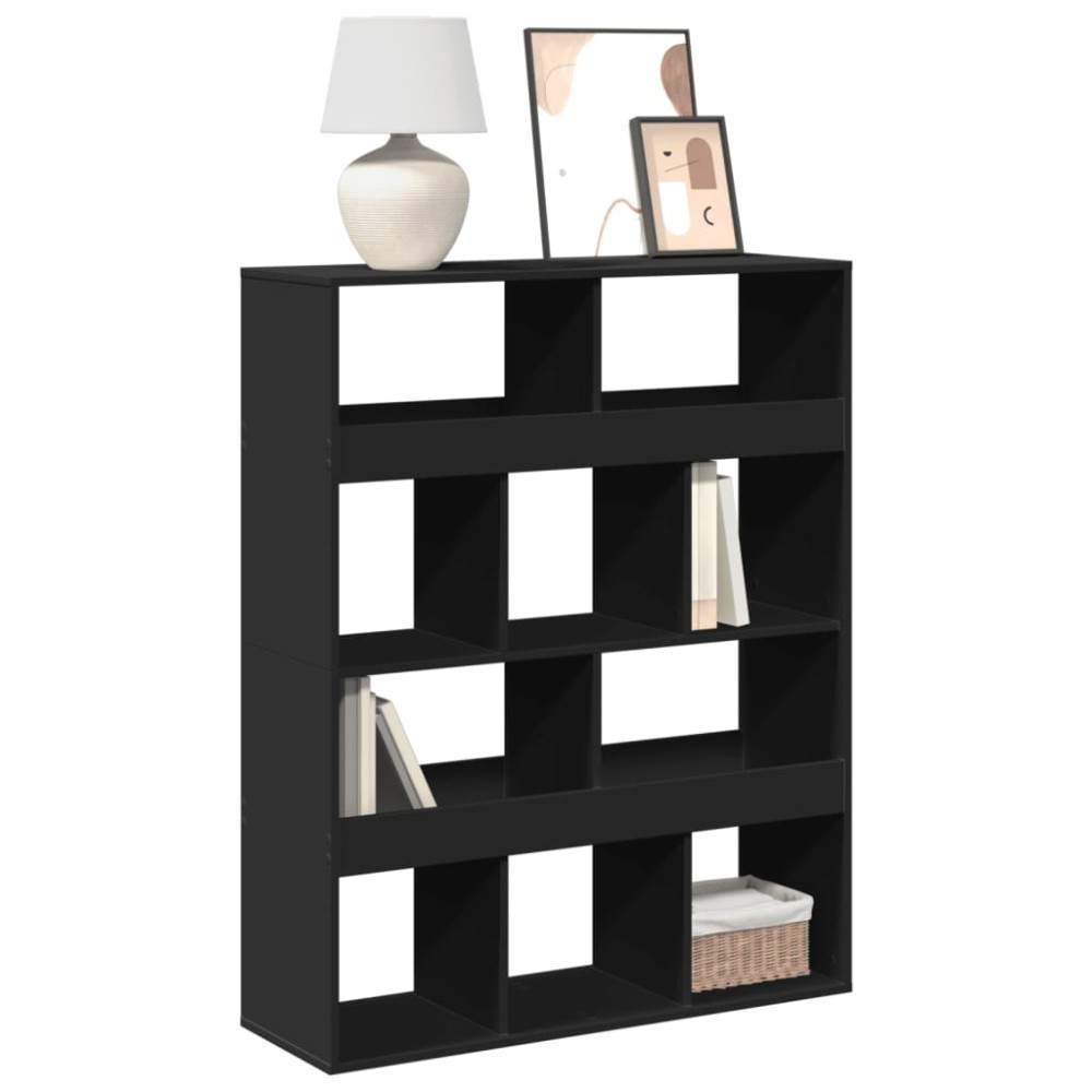 vidaXL Βιβλιοθήκη Μαύρη 100x33x125,5 εκ. από Επεξεργασμένο Ξύλο